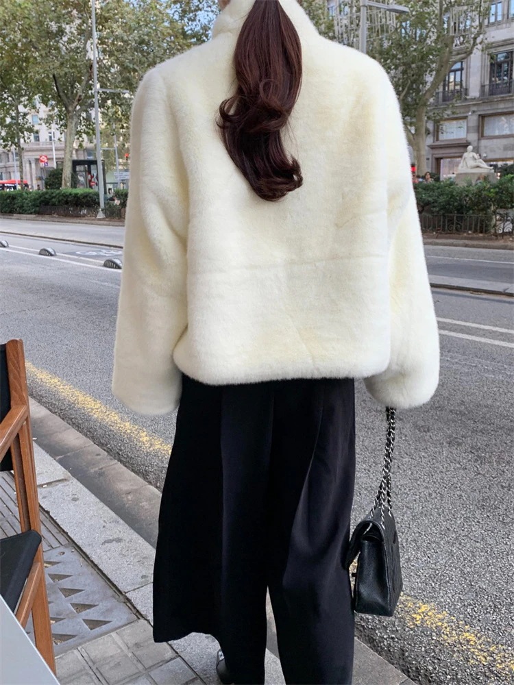 早い者勝ち 上品映え 24 暖かい ミンクコート 毛皮コート タートルネック コート ゆったりする 厚手 ランタンスリーブ