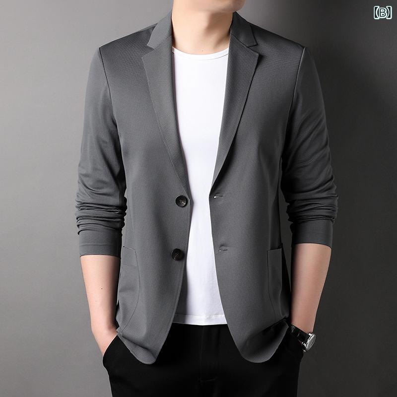 メンズ ファッション シンプル おしゃれ 春 シームレス 薄手 涼しい 小さめ スーツ カジュアル 西洋 韓国 カジュアル カジュアル ジャケット メンズ ファッション シンプル おしゃれ 春 シームレス 薄手 涼しい 小さめ スーツ カジュアル 西洋 韓国 カジュアル カジュアル ジャケット
