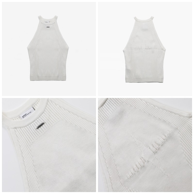 【BADBLOOD】 HALTERNECK KNIT TANK : WHITE 【BADBLOOD】 HALTERNECK KNIT TANK : WHITE