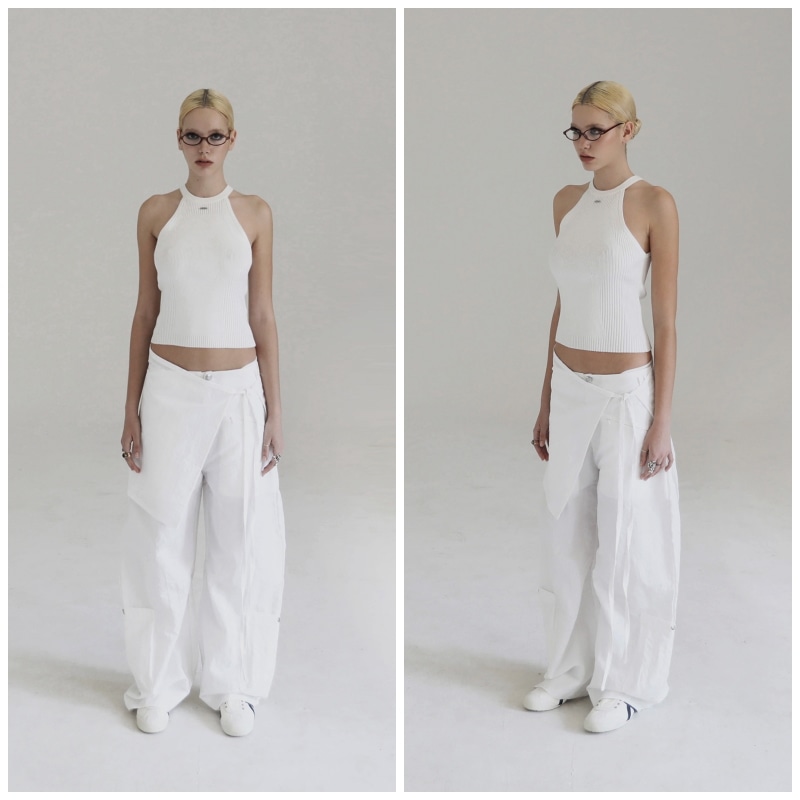 【BADBLOOD】 HALTERNECK KNIT TANK : WHITE 【BADBLOOD】 HALTERNECK KNIT TANK : WHITE