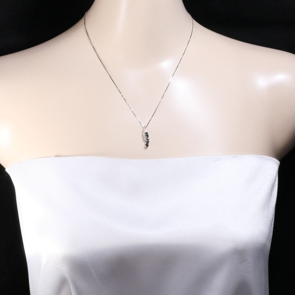 K18 18金 WG ネックレス ブラックダイヤ 0.40 ダイヤ 0.07 ジュエリー 中古