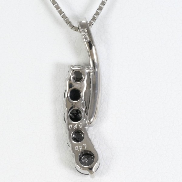K18 18金 WG ネックレス ブラックダイヤ 0.40 ダイヤ 0.07 ジュエリー 中古