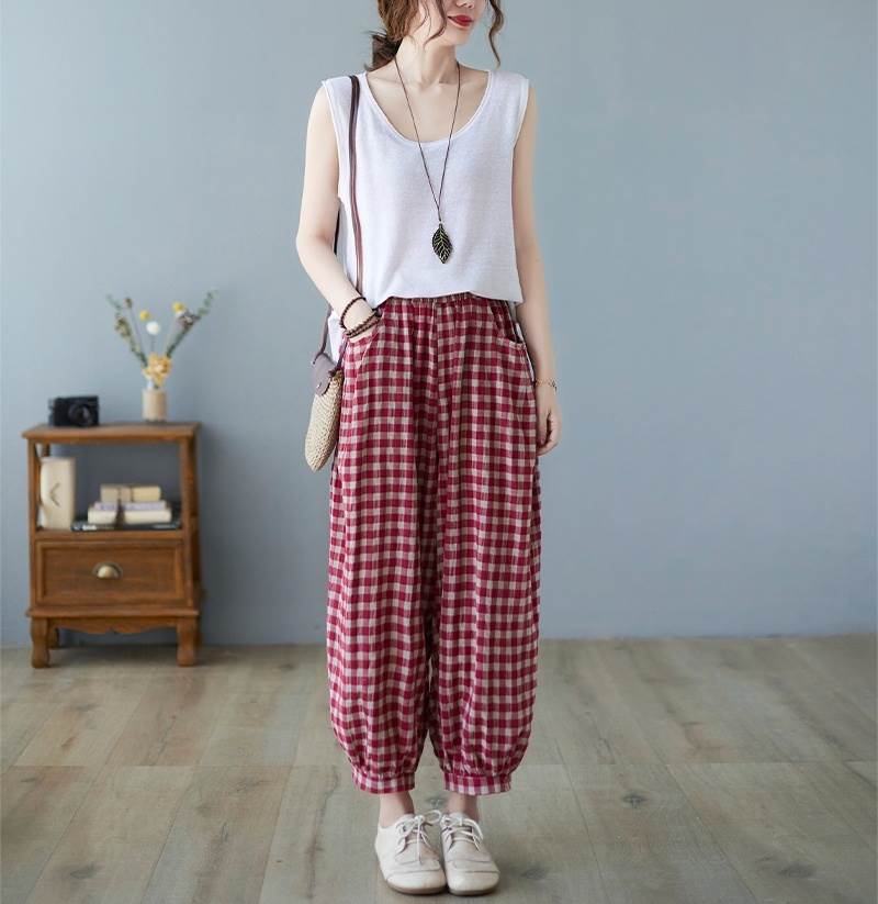 ボトムス パンツ ワイドパンツ アラジンパンツ パンツ 9分丈 ワイド ポケット ウエストゴム 伸縮性 綿 大人可愛い きれいめ シンプル カジュアル 大人 上品 お洒落 レトロ 大人女子 こなれ感