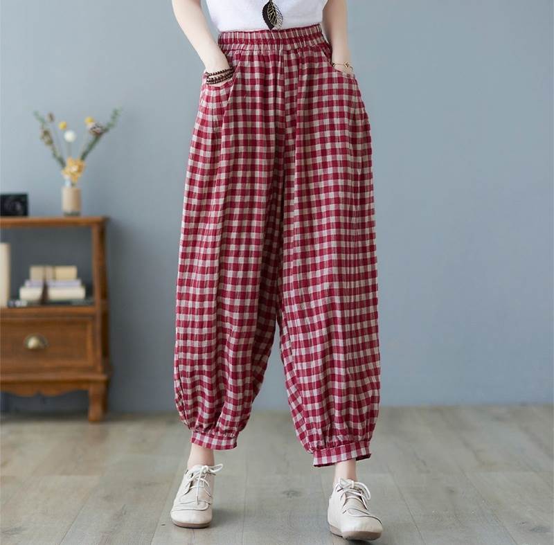 ボトムス パンツ ワイドパンツ アラジンパンツ パンツ 9分丈 ワイド ポケット ウエストゴム 伸縮性 綿 大人可愛い きれいめ シンプル カジュアル 大人 上品 お洒落 レトロ 大人女子 こなれ感