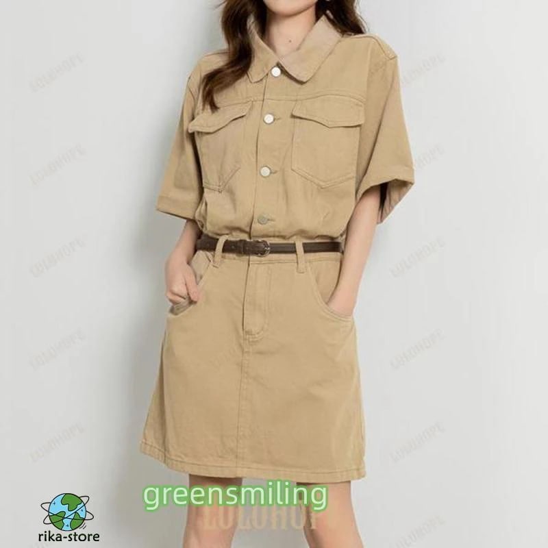 【新作登場 】【最短出荷 】ワンピース デニム レディース 半袖 韓国ファッション おしゃれ かわいい 量産型 春 夏 秋 シャツワンピ デニム 【新作登場 】【最短出荷 】ワンピース デニム レディース 半袖 韓国ファッション おしゃれ かわいい 量産型 春 夏 秋 シャツワンピ デニム