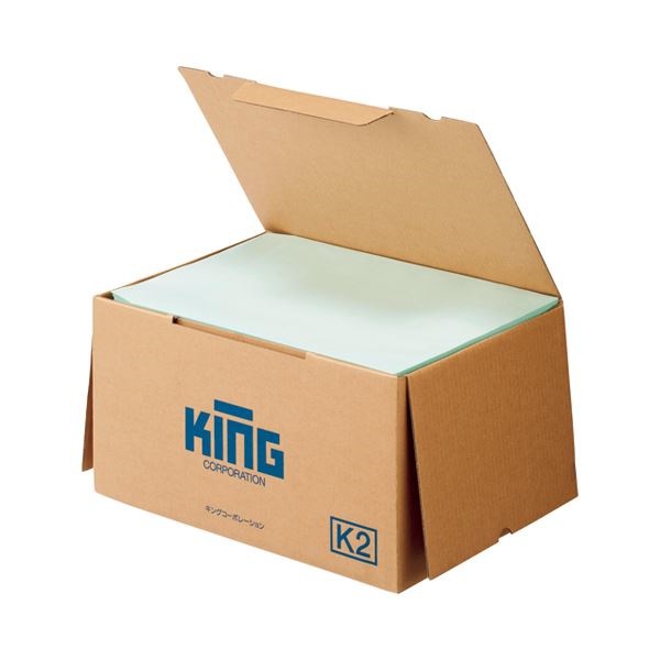 （まとめ）キングコーポレーションカラークラフト封筒 角2 85g／m2 枠なし ミズ 業務用パック 080412 1箱（500枚）3セット
