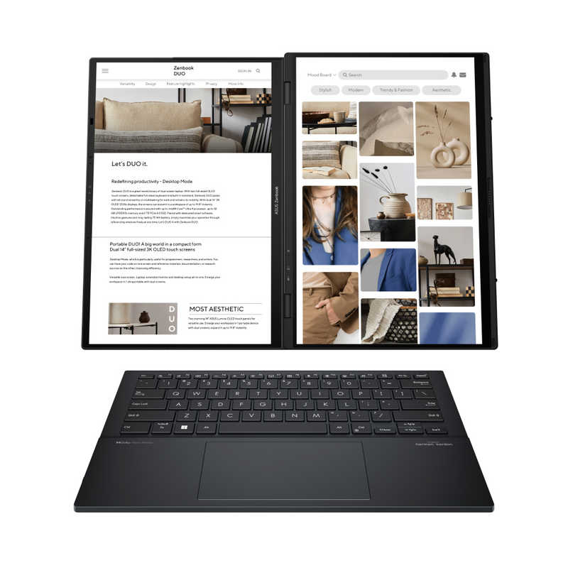 ノートパソコン Zenbook DUO [ 14型 / Win11 Home / Ultra 9 / メモリ32GB / SSD1TB ] インクウェルグレー　UX8406CA-U9321W