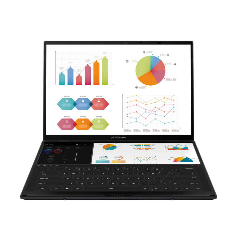 ノートパソコン Zenbook DUO [ 14型 / Win11 Home / Ultra 9 / メモリ32GB / SSD1TB ] インクウェルグレー　UX8406CA-U9321W