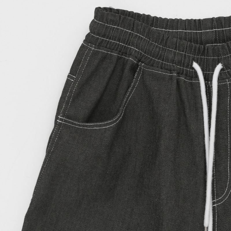 ブラックアップベディルノンフェードパッチバミューダデニムパンツ ブラックアップベディルノンフェードパッチバミューダデニムパンツ