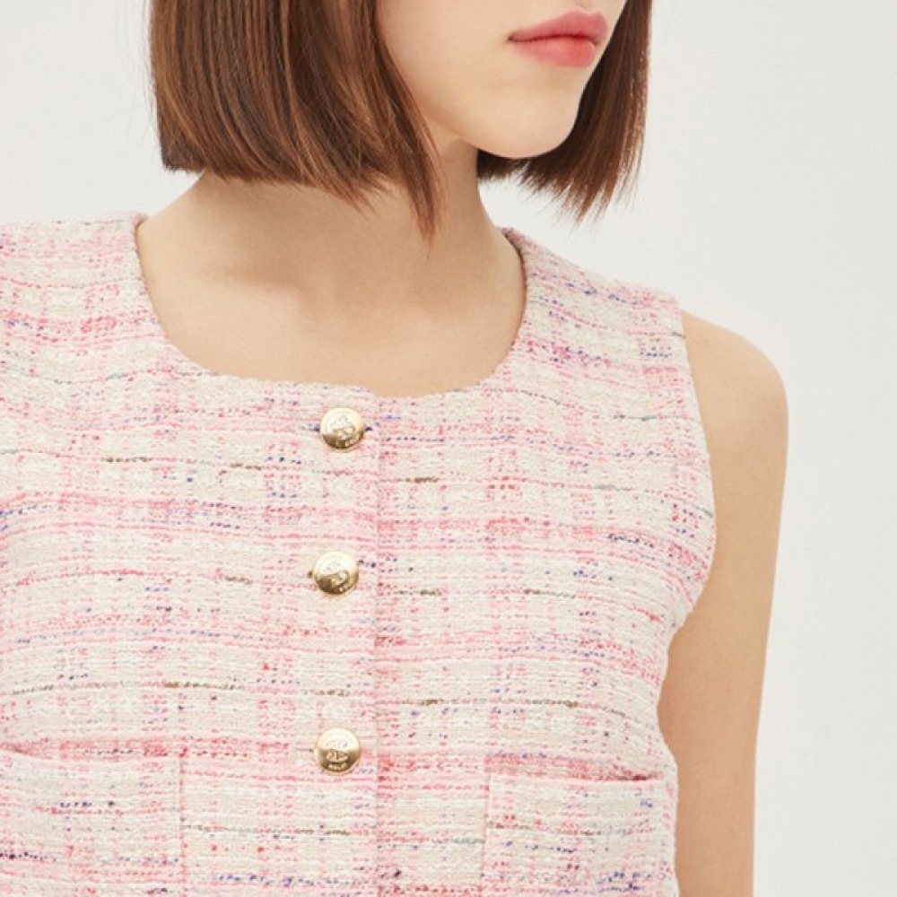 (シスレー) シスレータンジェリンツイードベスト SAJK13311_PK (シスレー) シスレータンジェリンツイードベスト SAJK13311_PK