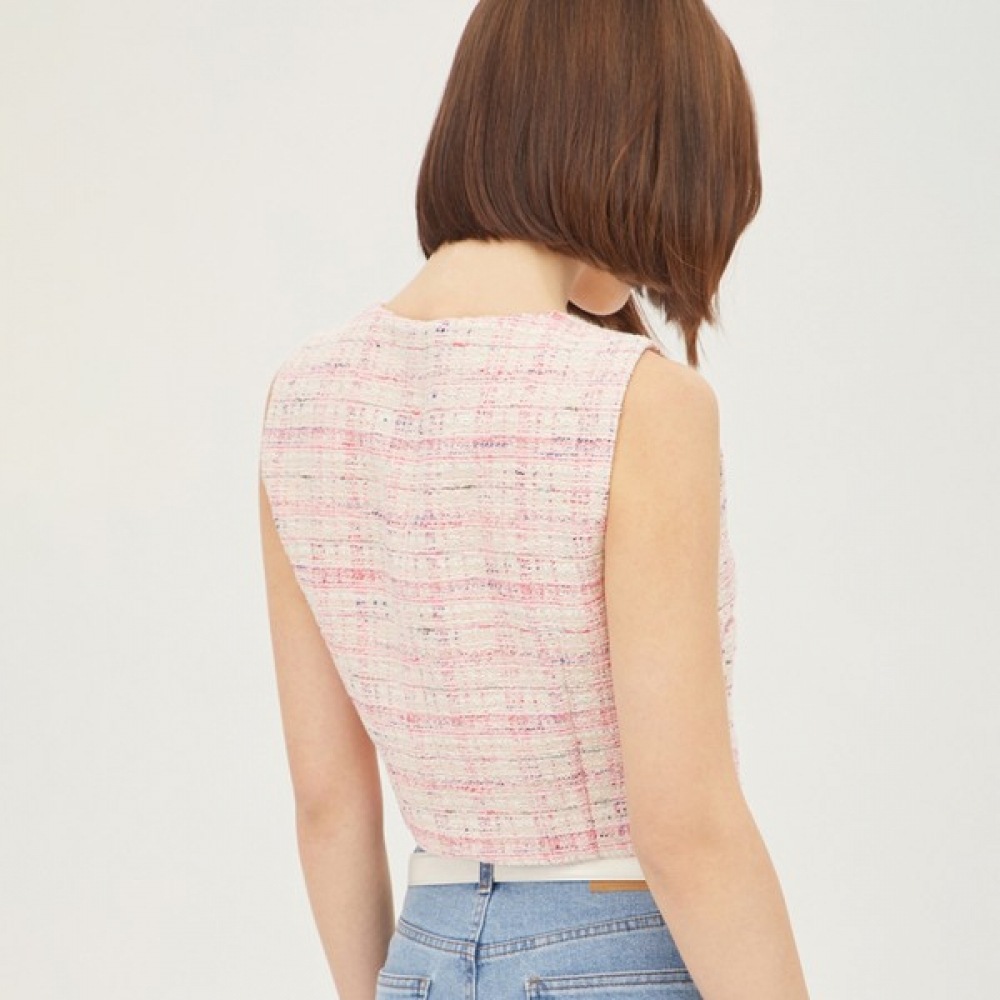 (シスレー) シスレータンジェリンツイードベスト SAJK13311_PK (シスレー) シスレータンジェリンツイードベスト SAJK13311_PK