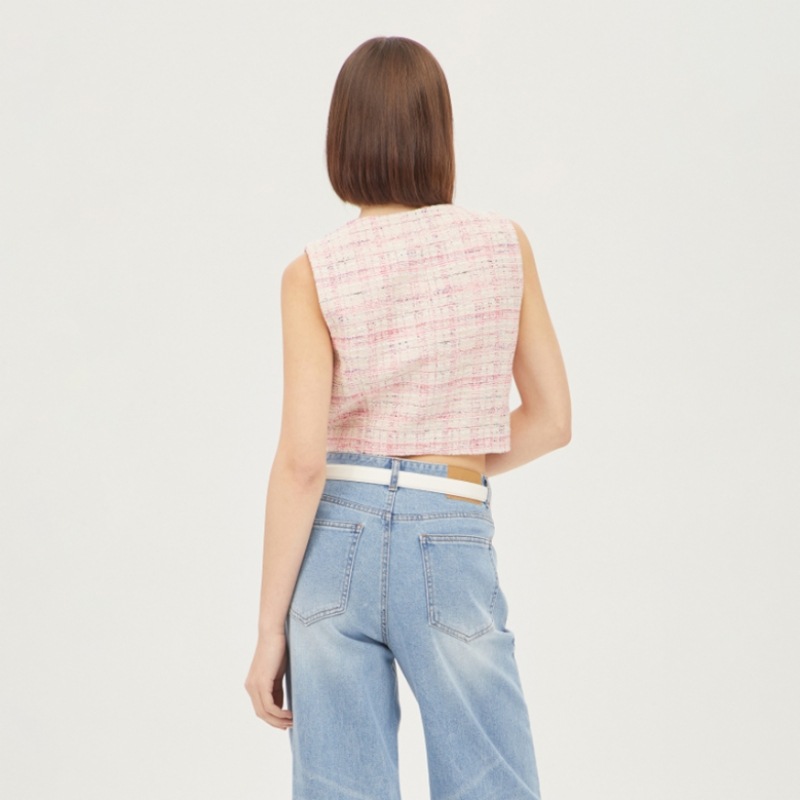 (シスレー) シスレータンジェリンツイードベスト SAJK13311_PK (シスレー) シスレータンジェリンツイードベスト SAJK13311_PK