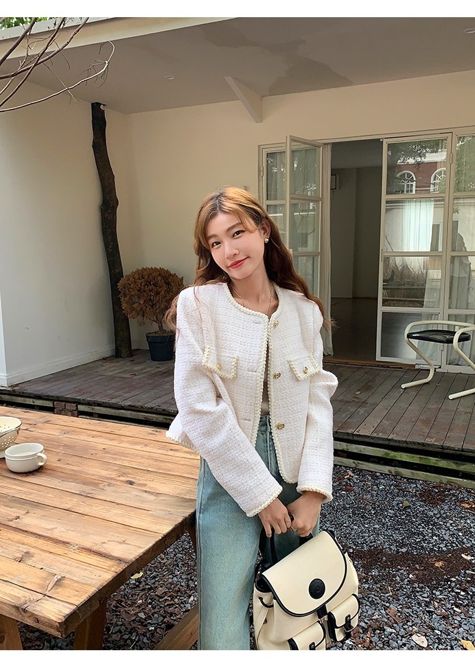 ジャケット ノーカラー ジャケット 長袖 ラウンドネック ボタンダウン ストレート フェミニン ポケット 前開き ツイード ボタン かわいい 大人可愛い きれいめ オフィス 20代 オルチャン ジャケット ノーカラー ジャケット 長袖 ラウンドネック ボタンダウン ストレート フェミニン ポケット 前開き ツイード ボタン かわいい 大人可愛い きれいめ オフィス 20代 オルチャン