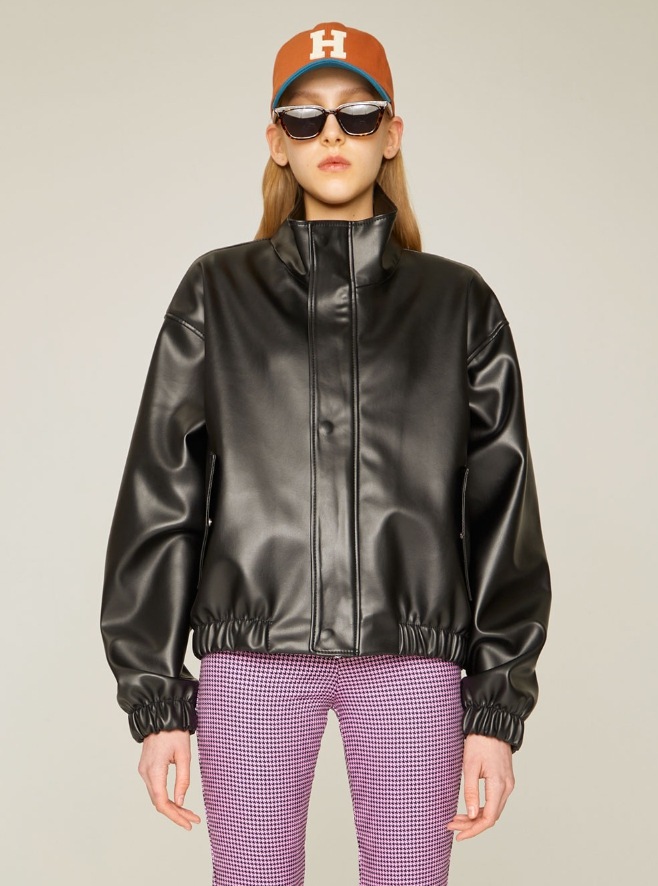 [SPERONE] Fox Leather Betty Neck Jacket