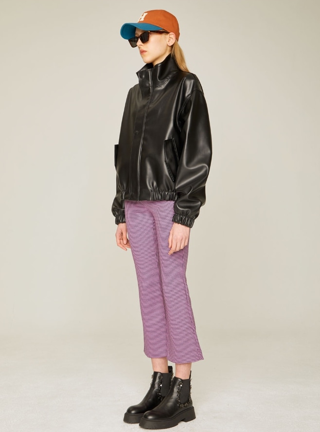 [SPERONE] Fox Leather Betty Neck Jacket