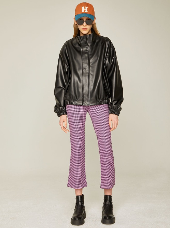 [SPERONE] Fox Leather Betty Neck Jacket