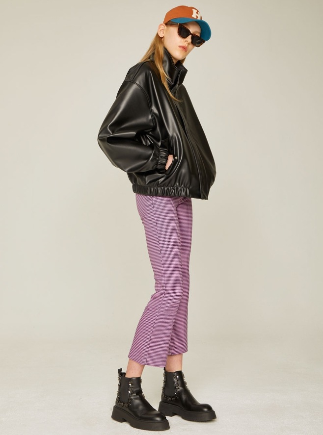 [SPERONE] Fox Leather Betty Neck Jacket