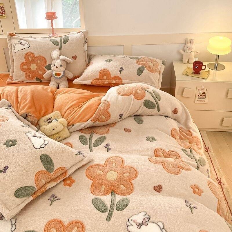 毛布 布団カバー 冬用 厚手 ベッドカバー 暖かい 抗菌防臭 ダブルサイズ 掛け布団カバー 洗える 寝具 ベッド用品 プレゼント シングル セミダブル ダブル 韓国ファッション