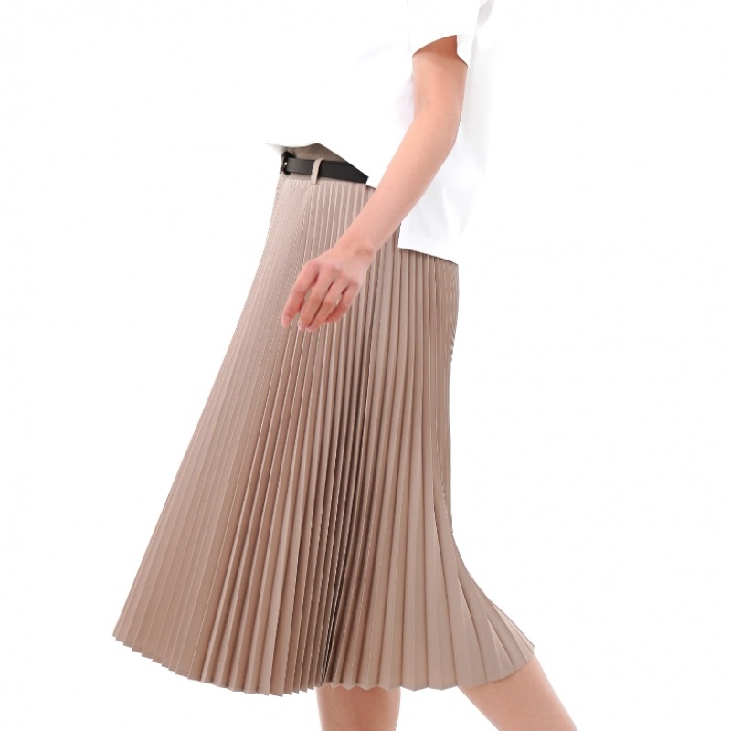 ACUD ベンディングプリーツスカート_ベージュ