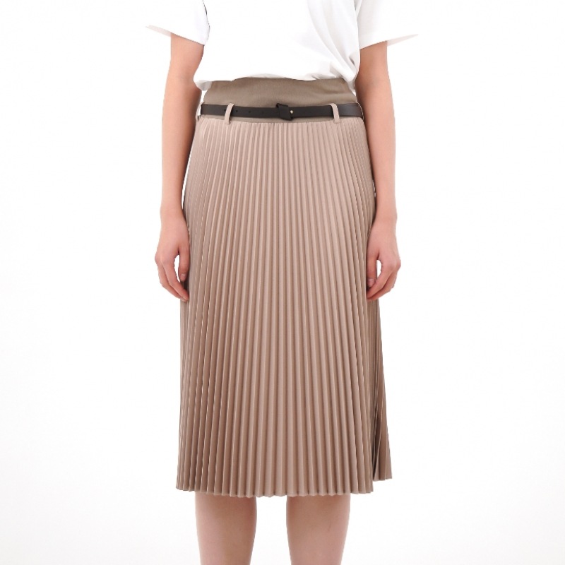 ACUD ベンディングプリーツスカート_ベージュ
