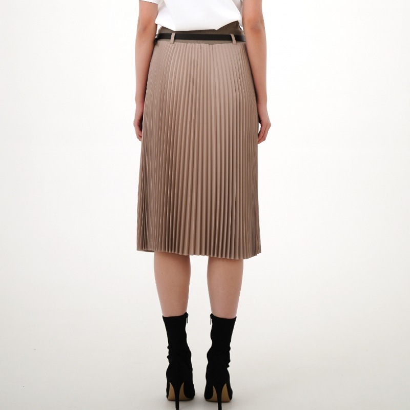 ACUD ベンディングプリーツスカート_ベージュ