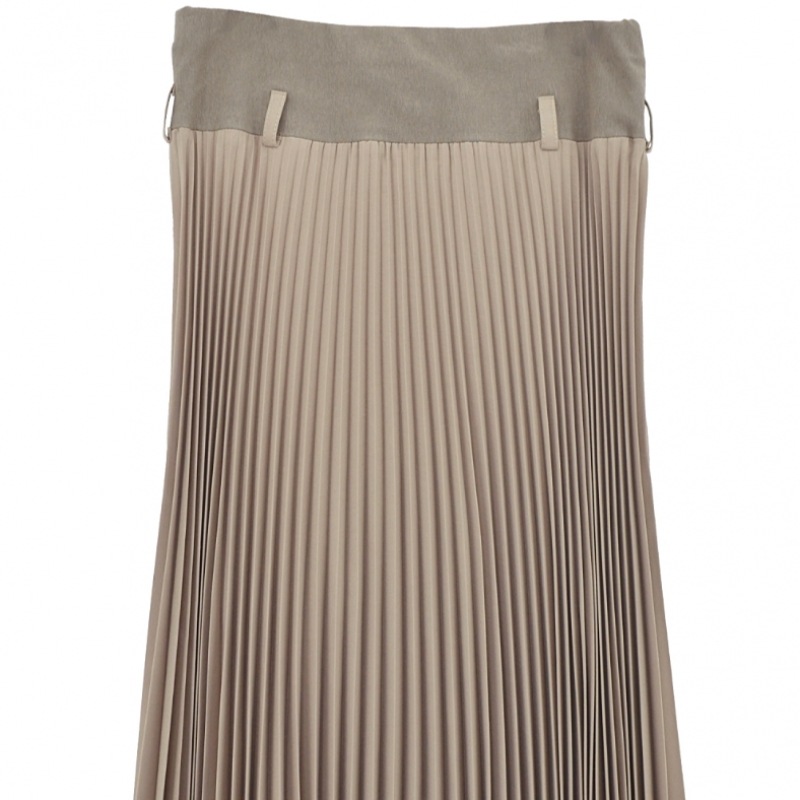 ACUD ベンディングプリーツスカート_ベージュ