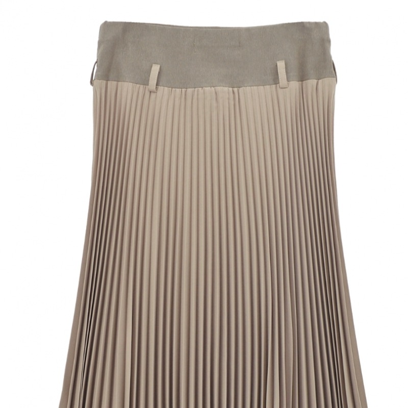 ACUD ベンディングプリーツスカート_ベージュ