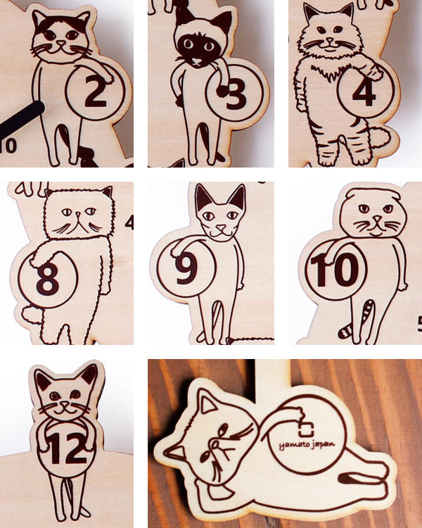 振り子時計 CATS 掛け時計 ヤマト工芸 時計 アナログ 木製 天然木 ネコ ( 送料無料 掛時計 振り子時計 CATS 掛け時計 ヤマト工芸 時計 アナログ 木製 天然木 ネコ ( 送料無料 掛時計