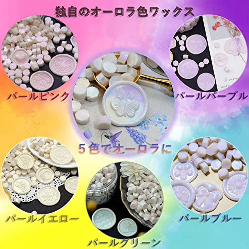 シーリングワックス セット シーリングスタンプ3種 透明ワックス ゴールドワックス 炉 マドラー スタンプ板 スプーン 専用カラーペン ティーライトキャンドル 封蝋 手紙 招待状 結婚式 記念日 誕生