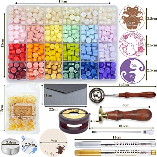 シーリングワックス セット シーリングスタンプ3種 透明ワックス ゴールドワックス 炉 マドラー スタンプ板 スプーン 専用カラーペン ティーライトキャンドル 封蝋 手紙 招待状 結婚式 記念日 誕生