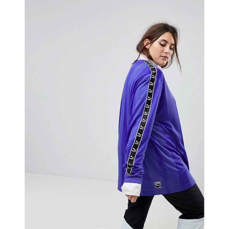 プーマ レディース トップス【Puma Exclusive To ASOS Plus Football Jersey In Purple With Taping】Purple プーマ レディース トップス【Puma Exclusive To ASOS Plus Football Jersey In Purple With Taping】Purple
