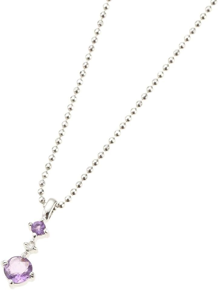 アメジスト スリーストーン 天然ダイヤモンド シルバー925 2月の誕生石 ジュエリーポーチ 宝石鑑別書カード 紫水晶 ネックレス レディース(パープル) アメジスト スリーストーン 天然ダイヤモンド シルバー925 2月の誕生石 ジュエリーポーチ 宝石鑑別書カード 紫水晶 ネックレス レディース(パープル)
