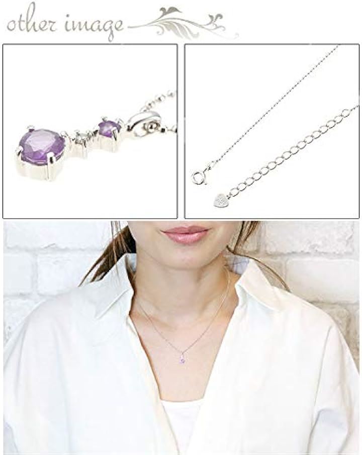 アメジスト スリーストーン 天然ダイヤモンド シルバー925 2月の誕生石 ジュエリーポーチ 宝石鑑別書カード 紫水晶 ネックレス レディース(パープル) アメジスト スリーストーン 天然ダイヤモンド シルバー925 2月の誕生石 ジュエリーポーチ 宝石鑑別書カード 紫水晶 ネックレス レディース(パープル)