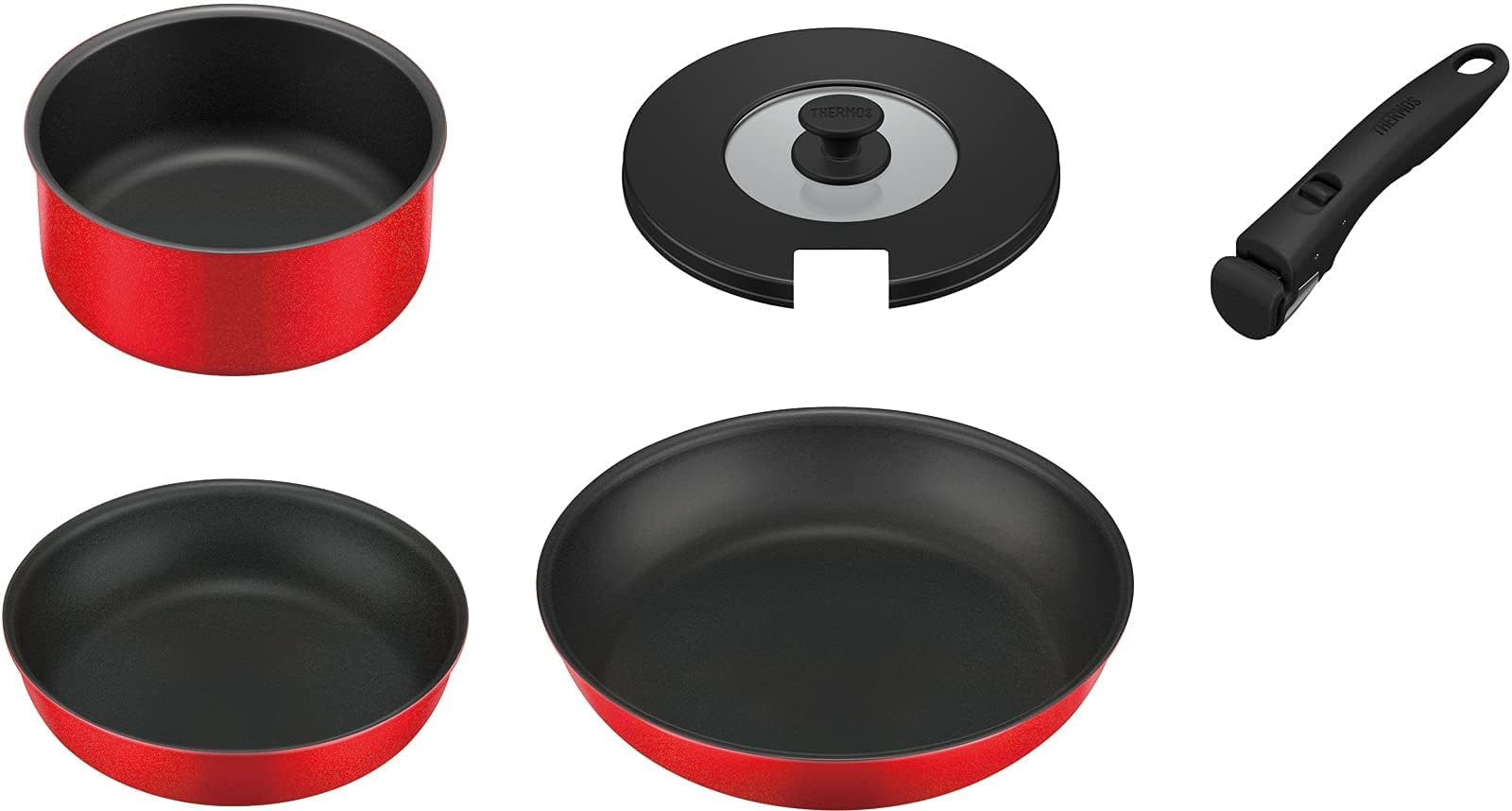 サーモス デュラブルシリーズ 取っ手のとれるフライパン5点セットCA ガス火専用 ブライトレッド KSC-5A BTR サーモス デュラブルシリーズ 取っ手のとれるフライパン5点セットCA ガス火専用 ブライトレッド KSC-5A BTR