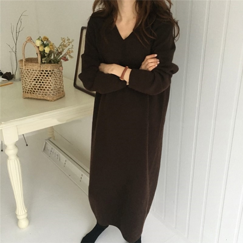 カシュクールワンピース レディース ニットセーターロングワンピース ニットワンピース ニットワン