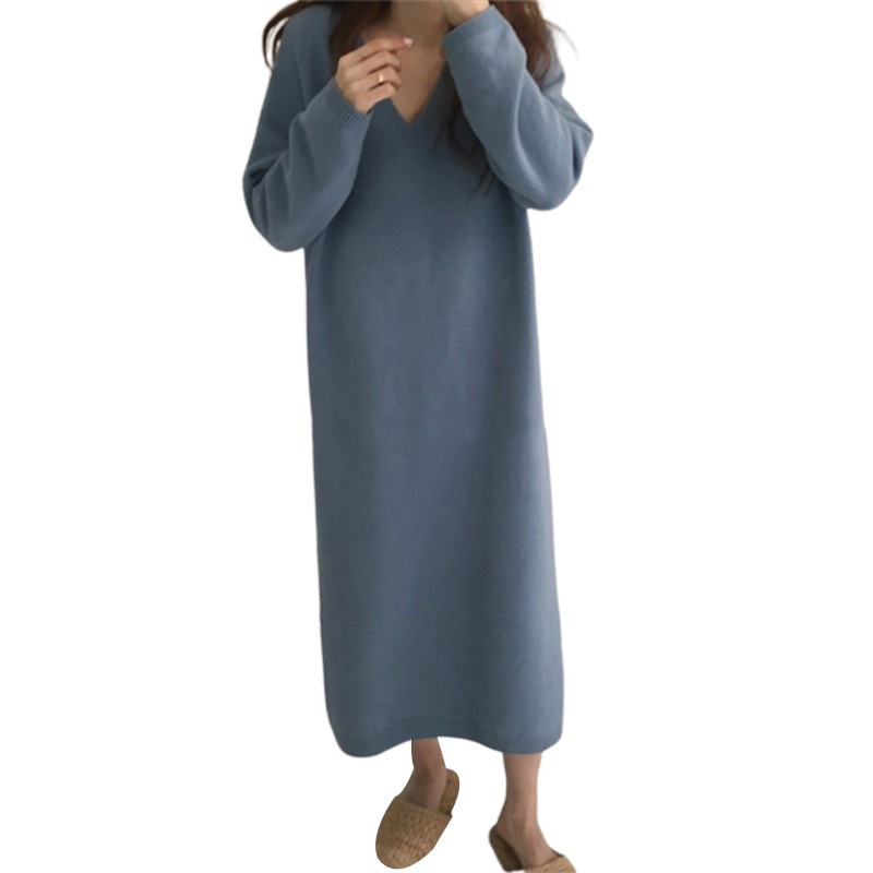 カシュクールワンピース レディース ニットセーターロングワンピース ニットワンピース ニットワン