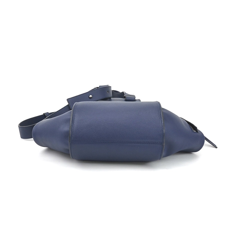 ロエベ LOEWE ハンドバッグ ショルダーバッグ ハンモック レザー ネイビー シルバー レディース e59236g