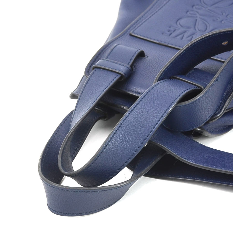 ロエベ LOEWE ハンドバッグ ショルダーバッグ ハンモック レザー ネイビー シルバー レディース e59236g