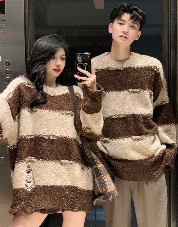 セーター ペアルック メンズ レディース 男女兼用 Merry Christmas お祝い プレゼント クリスマス セーター ニット ブラウン 秋冬 カップル 恋人 親友 友達 姉妹 韓国 おしゃれ