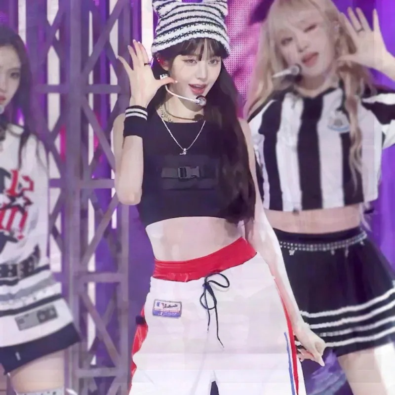 Ive Zhang Yuanying ベストとスウェットパンツスーツ研修生ダンスパフォーマンスジャズパフォーマンス衣装 Ive Zhang Yuanying ベストとスウェットパンツスーツ研修生ダンスパフォーマンスジャズパフォーマンス衣装