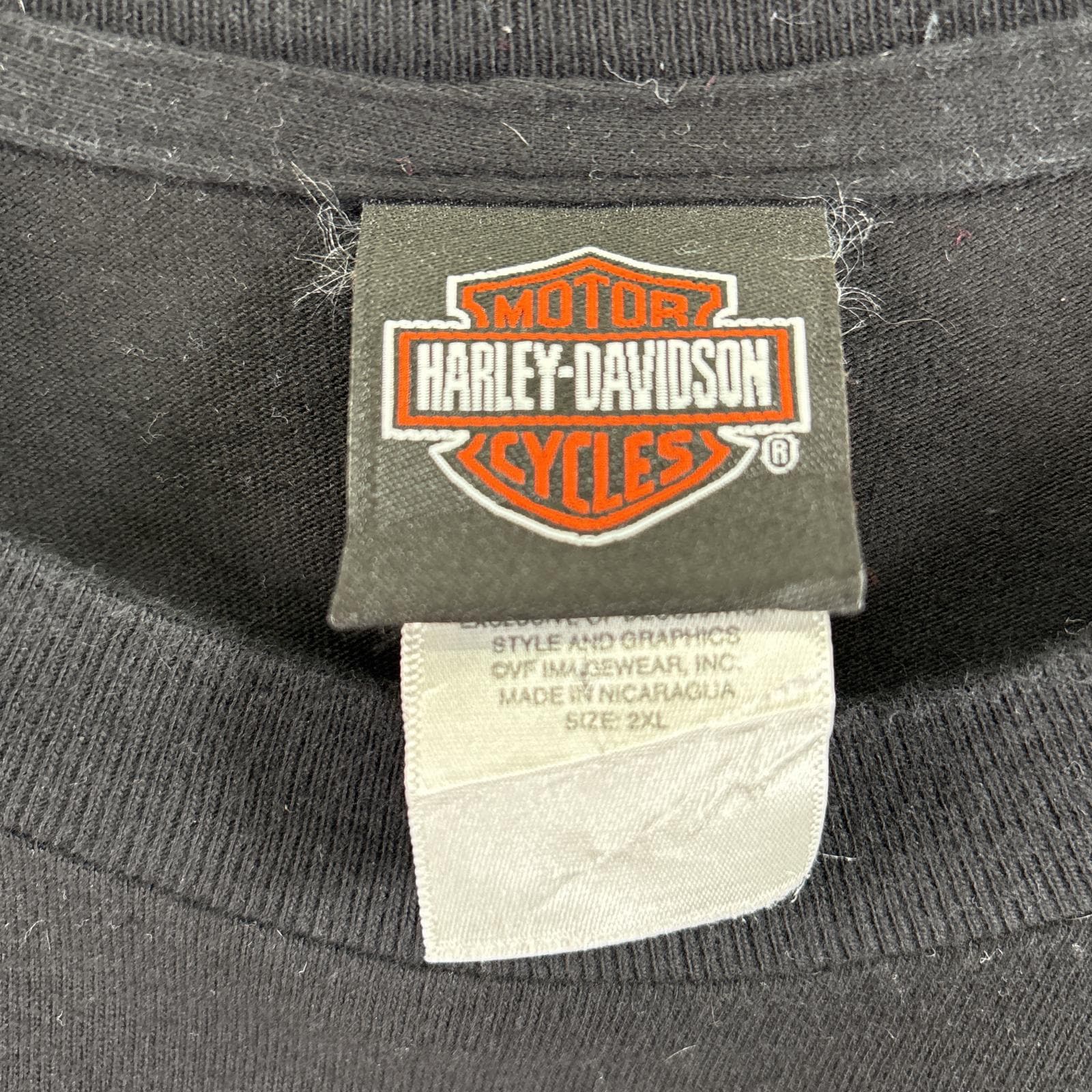 古着 長袖Tシャツ 両ラバープリント 袖プリント 大きいサイズ 2XL ブラック系 メンズ agenciaidee.com