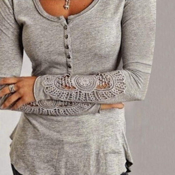 女性トップ刺繍レースクルーネックカジュアルレディースサイズストレッチシャツブラウスプラス 女性トップ刺繍レースクルーネックカジュアルレディースサイズストレッチシャツブラウスプラス