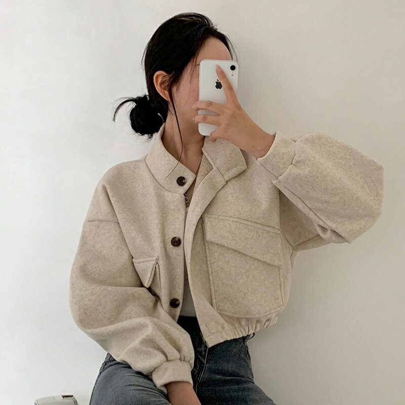 [メガ割りSALE]ハイネックフラップポケットジャケット・p345039