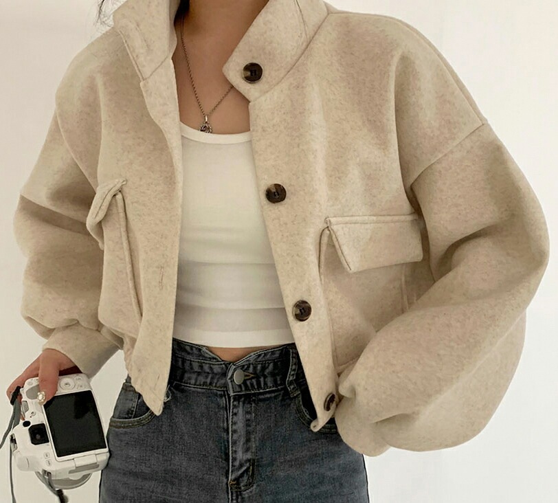 [メガ割りSALE]ハイネックフラップポケットジャケット・p345039