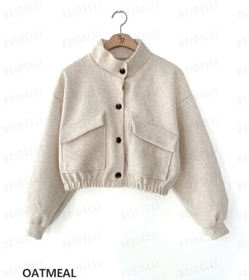 [メガ割りSALE]ハイネックフラップポケットジャケット・p345039