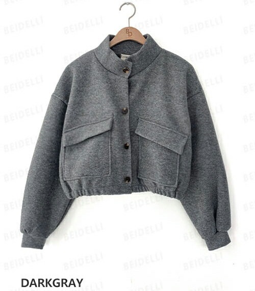 [メガ割りSALE]ハイネックフラップポケットジャケット・p345039