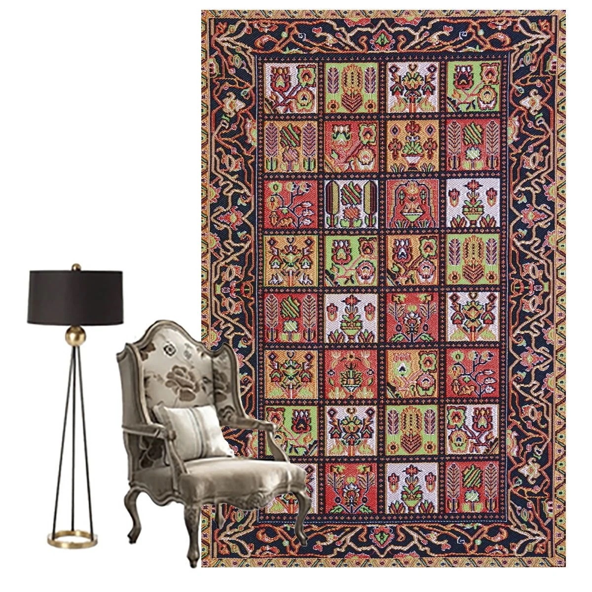 カーペット フラワー じゅうたん ペルシャ絨毯風 160*230 ラグ モダン 絨毯 ラグマット 花柄 北欧風 敷物 おしゃれ フロアマット カーペット フラワー じゅうたん ペルシャ絨毯風 160*230 ラグ モダン 絨毯 ラグマット 花柄 北欧風 敷物 おしゃれ フロアマット