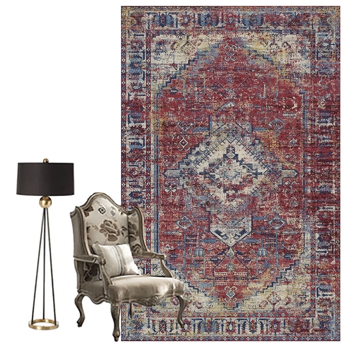 カーペット フラワー じゅうたん ペルシャ絨毯風 160*230 ラグ モダン 絨毯 ラグマット 花柄 北欧風 敷物 おしゃれ フロアマット カーペット フラワー じゅうたん ペルシャ絨毯風 160*230 ラグ モダン 絨毯 ラグマット 花柄 北欧風 敷物 おしゃれ フロアマット