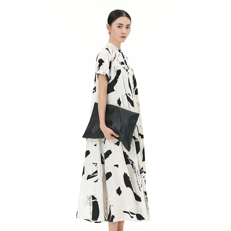 スプライシング/半袖/ケーキドレス/2025/新作/大きいサイズ/レディース/ゆったり/薄手/ワンピース/レディースドレス 付きインナー カップ スプライシング/半袖/ケーキドレス/2025/新作/大きいサイズ/レディース/ゆったり/薄手/ワンピース/レディースドレス 付きインナー カップ