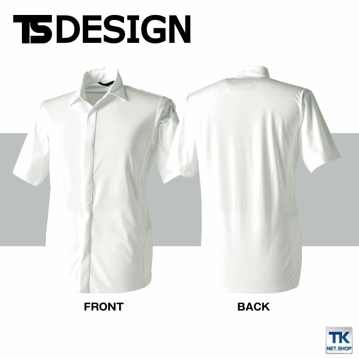 TS DESIGN 4D ステルスショートスリーブシャツ 動きやすい 軽量 吸汗速乾 作業着 オフィス 春夏 半袖 ストレッチ /tw-9255-b